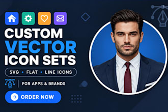 design vector icon set, svg icon, flat icons and line icons for your apps, brand