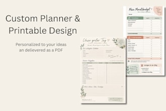 design a custom planner or printable template