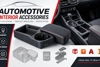 automotive interior accessories, 3d cad design, product modeling, prototyping