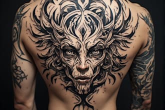 create a professional tribal tattoo design