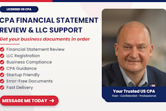 do a US CPA review of financial statement and llc registration