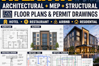 design atlanta hotel restaurant airbnb floor plans mep and structural drawings