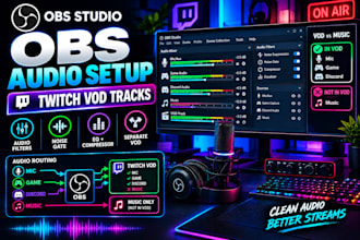 configure obs audio filters and separate twitch vod tracks