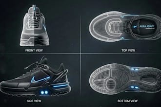 create custom 3d sneaker design, footwear modeling and realistic renders
