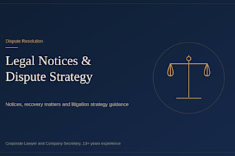 draft legal notices and advise on your litigation strategy