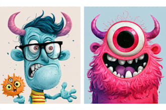 design cartoon character, caricature or mascot in vectors