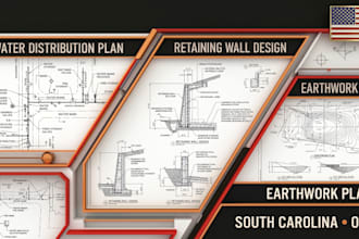 water distribution plan retaining wall design earthwork plan south carolina ohio