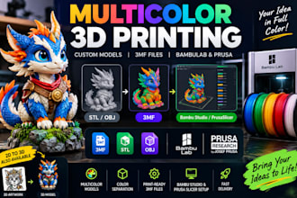 design multicolor 3d print model and 3mf files for bambu ams prusa