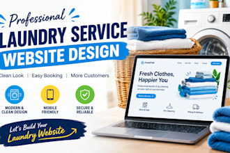 build laundry website, laundry service, dry cleaning website, laundry delivery