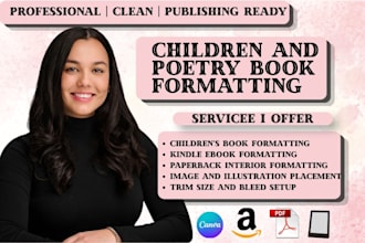 children book formatting for amazon kdp kindle paperback poetry book formatting
