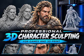 design professional 3d character sculpting for games and 3d print