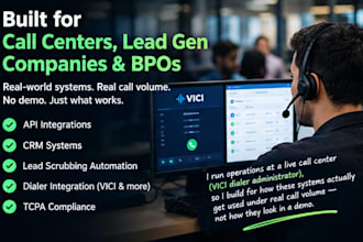 build custom API integrations, CRM systems and lead scrubbing automation