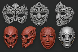 sculpt 3d mask 3d helmet for cosplay 3d printing wearable 3d mask