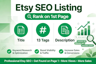 write seo etsy description with 13 etsy tags