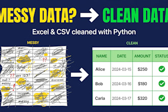 clean, format and organize your excel or CSV data