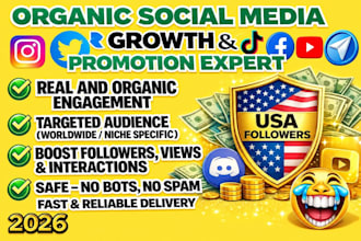 youtube channel, tiktok marketing, instagram ads facebook follower USA promotion