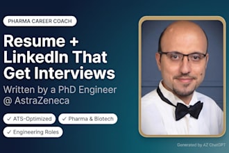 write your pharma, biotech resume and linkedin profile