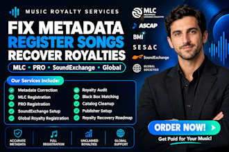 fix your metadata and register your songs on mlc to recover unclaimed royalties