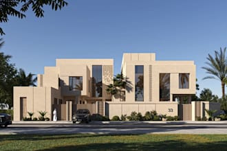 redesign 3d luxury villa,duplex exterior,estate driveway,stucco house render,rvt