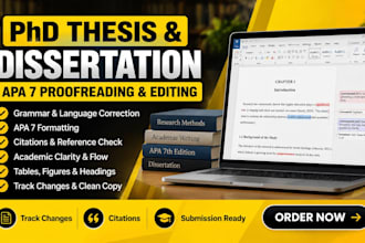 proofread and edit phd thesis, dissertation and research paper in apa 7