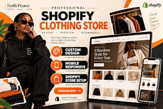 design shopify clothing store, fashion store, shopify website, clothing website