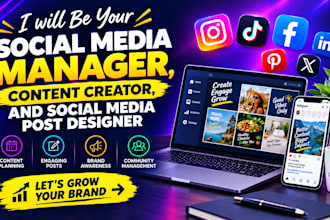 be your social media manager, content creator and social media post designer