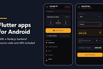 build a flutter mobile app for android with a backend
