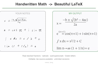 convert handwritten math notes and equations into beautiful latex pdf