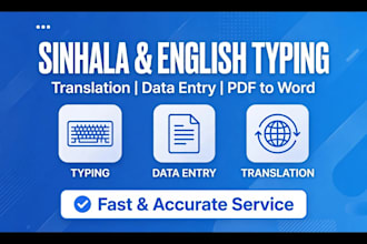 sinhala typing ,english to sinhala trtranslation and deta entry
