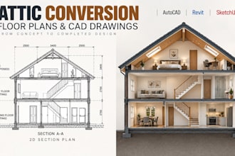 design attic conversion loft plans renovation floor plans cad drawings