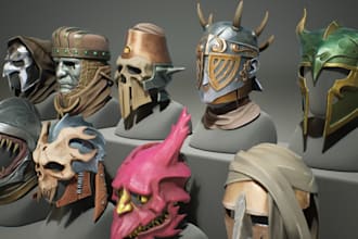 design 3d printable cosplay helmet, mask, armor and halloween custom props