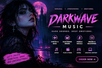 produce darkwave, goth, cyberpunk and synthwave music