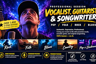 be your male pop, folk, rock, and blues vocalist, singer and guitarist