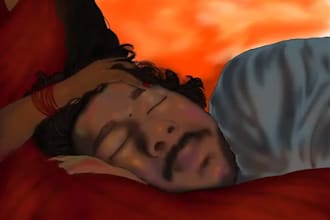 draw a digital portrait or custom illustration