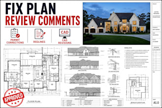 fix permit corrections, redlines, plan review comments and cad drawings
