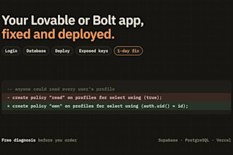 fix login, database and deploy issues in your lovable or bolt app