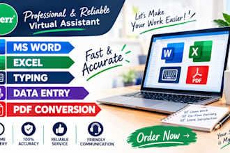 ms word excel typing data entry and online office services