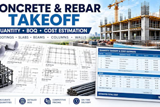 do concrete and rebar quantity takeoff and cost estimation