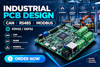 design industrial can rs485 modbus pcb with stm32 or esp32
