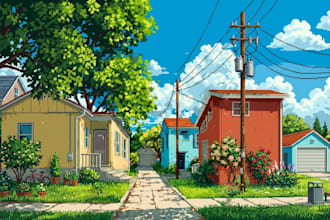 draw parallax pixel art environment scene landscape tilemap 8bit pixel tileset