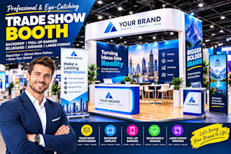 design trade show booth backdrop pull up banner billboard signage large format