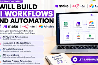 build ai workflows and automation with make com, n8n and airtable