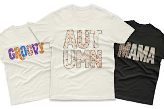 design retro boho pattern typography for sublimation