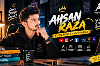 create eye catching logo design, youtube thumbnail and branding