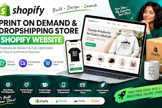 build shopify print on demand dropshipping store shopify website shopify pod