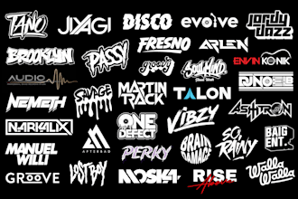 do dj band rap music artist producer custom typography logo design any business