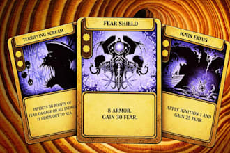 card game art card game design board game art tabletop game custom card rulebook