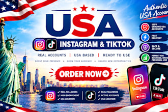 create USA instagram USA tiktok account, instagram account