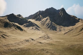 create realistic game terrain in blender, 3d map model, landscape elevation, fbx