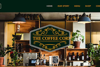 design a wix coffee shop website with a clear menu